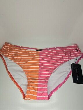Tommy Hilfiger Womens Pink Orange Striped Bikini Bottom Swim Bikini Size XXL NWT